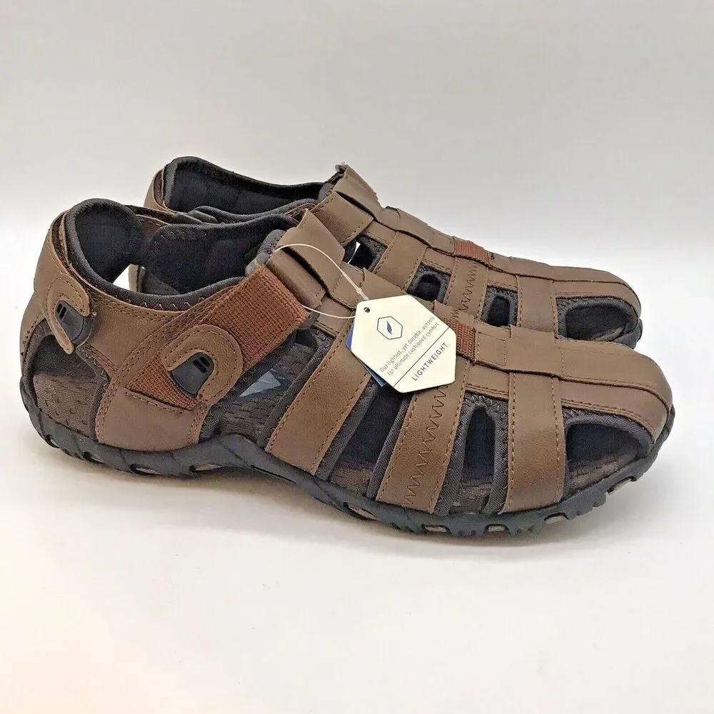 Nunn Bush Rio Bravo Fisherman Shoes Men’s 9M Brown Hook & Loop 84799-240 Sandals